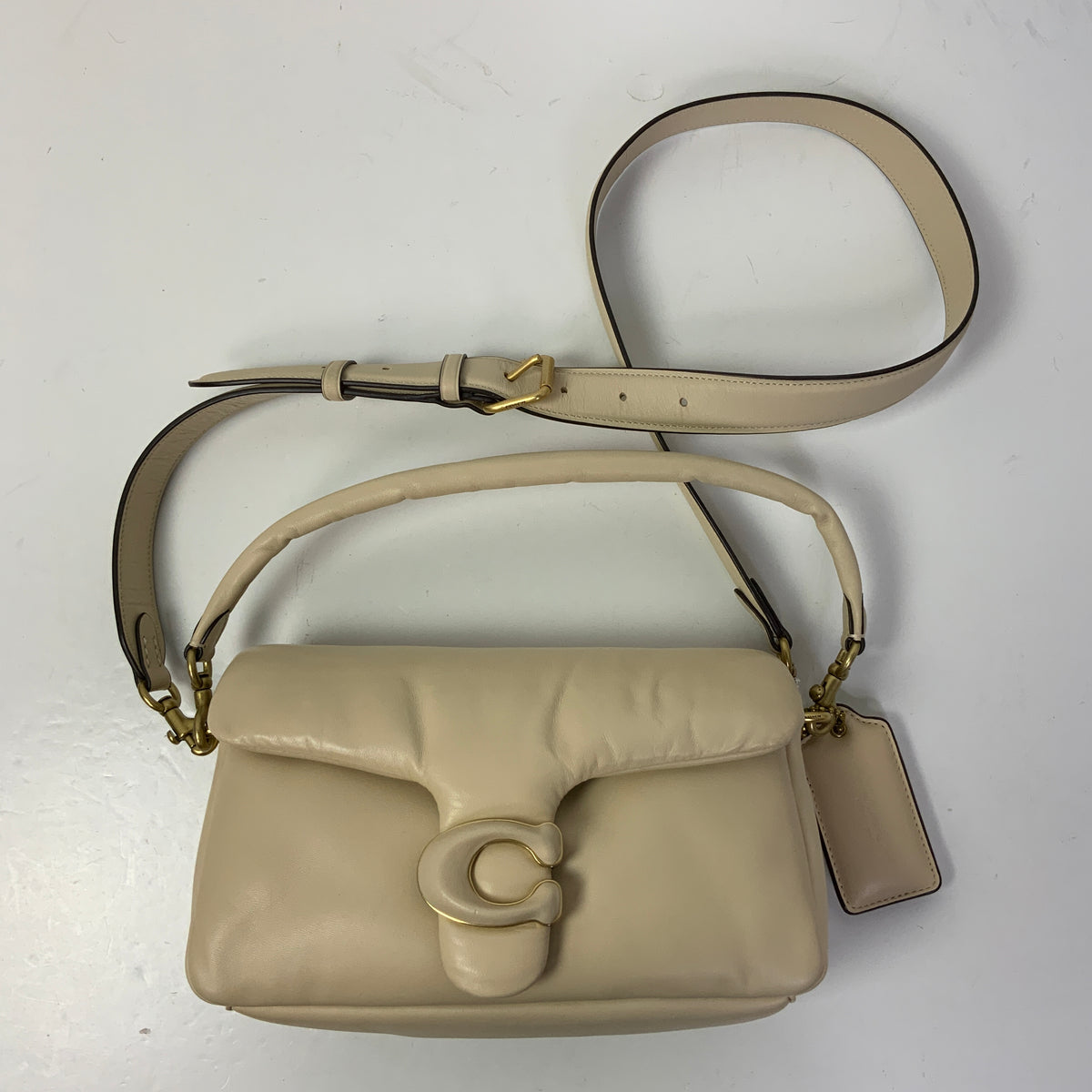 Handbag Designer By Coach In Cream, Size:Medium