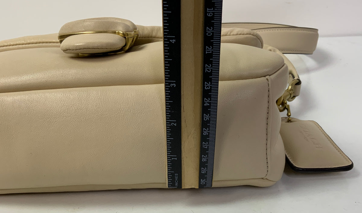 Handbag Designer By Coach In Cream, Size:Medium