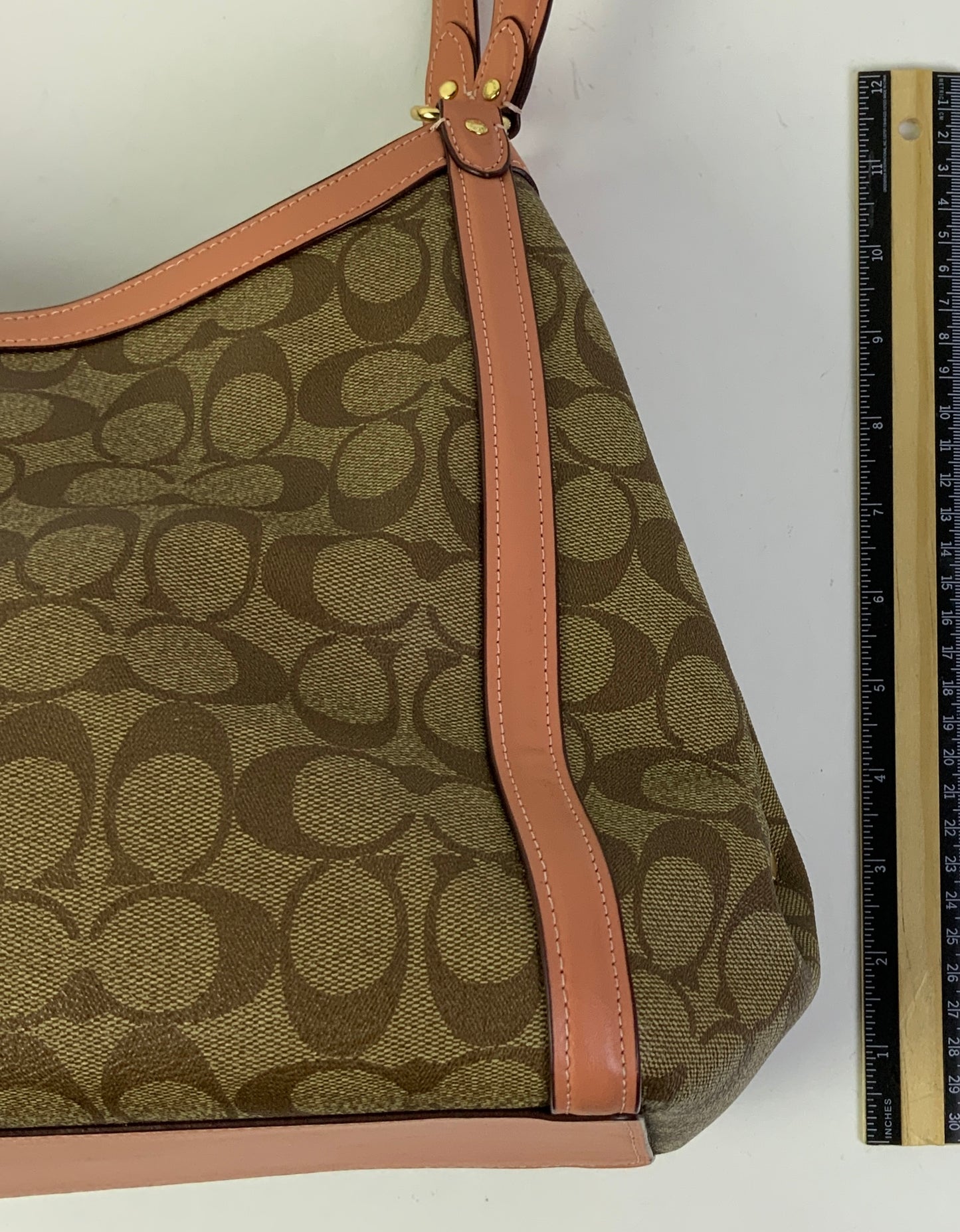 Handbag Designer By Coach In Brown & Pink, Size:Medium