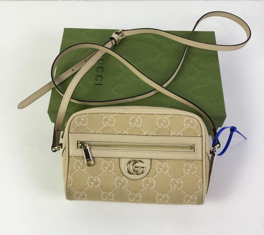 Crossbody Luxury Designer By Gucci In Beige, Size:Small