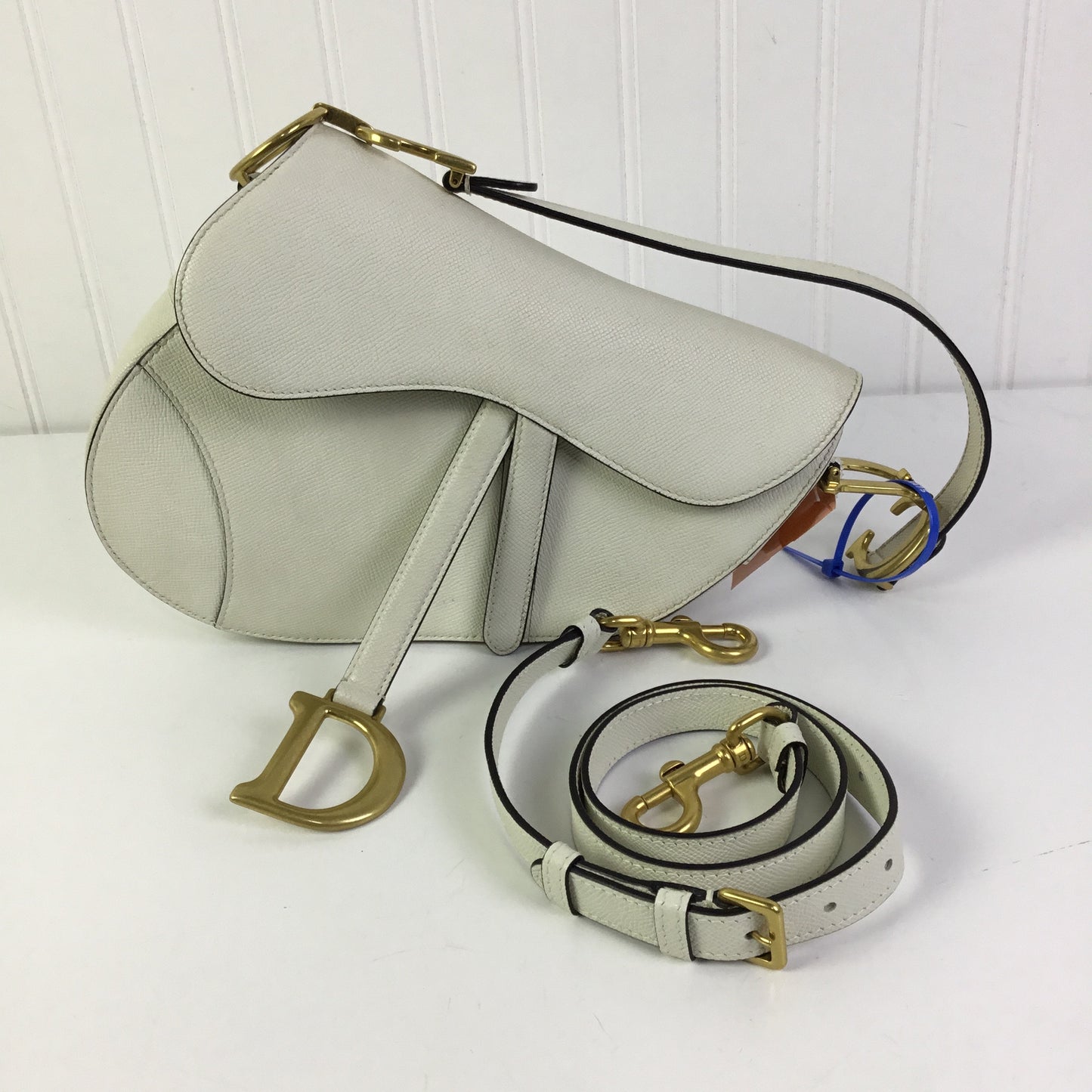 Handbag Luxury Designer By Dior In White, Size:Medium