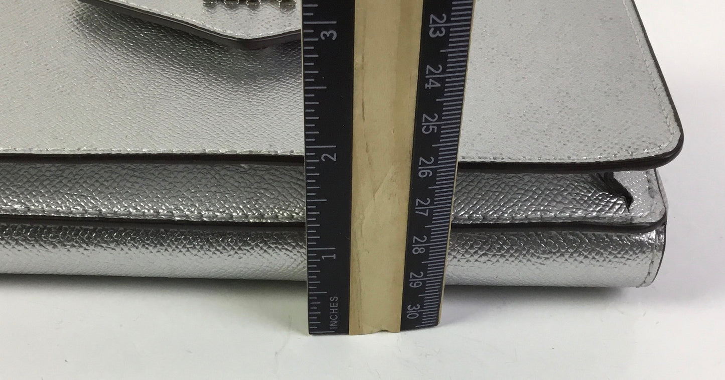 Crossbody Designer By Michael Kors In Silver, Size:Small