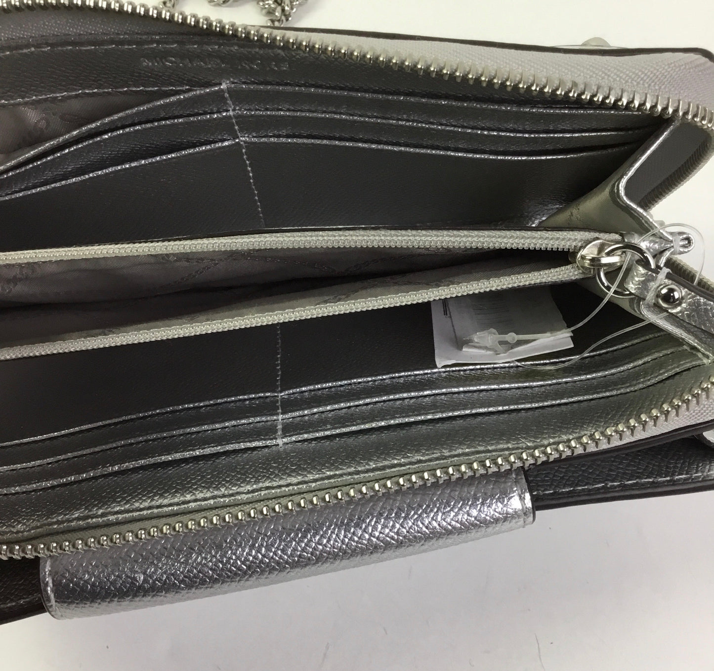 Crossbody Designer By Michael Kors In Silver, Size:Small