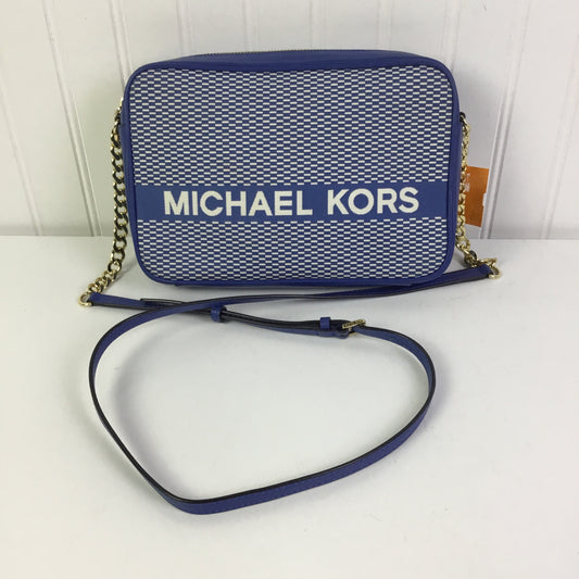 Crossbody Designer By Michael Kors In Blue, Size:Small