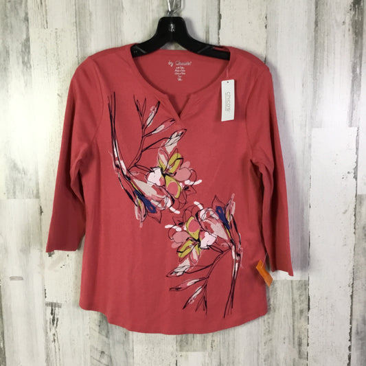Top 3/4 Sleeve Basic By Chicos In Pink, Size:M