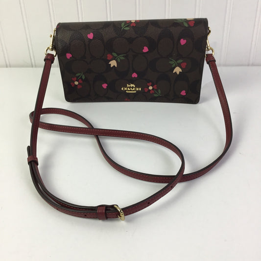 Crossbody Designer By Coach In Brown, Size:Small