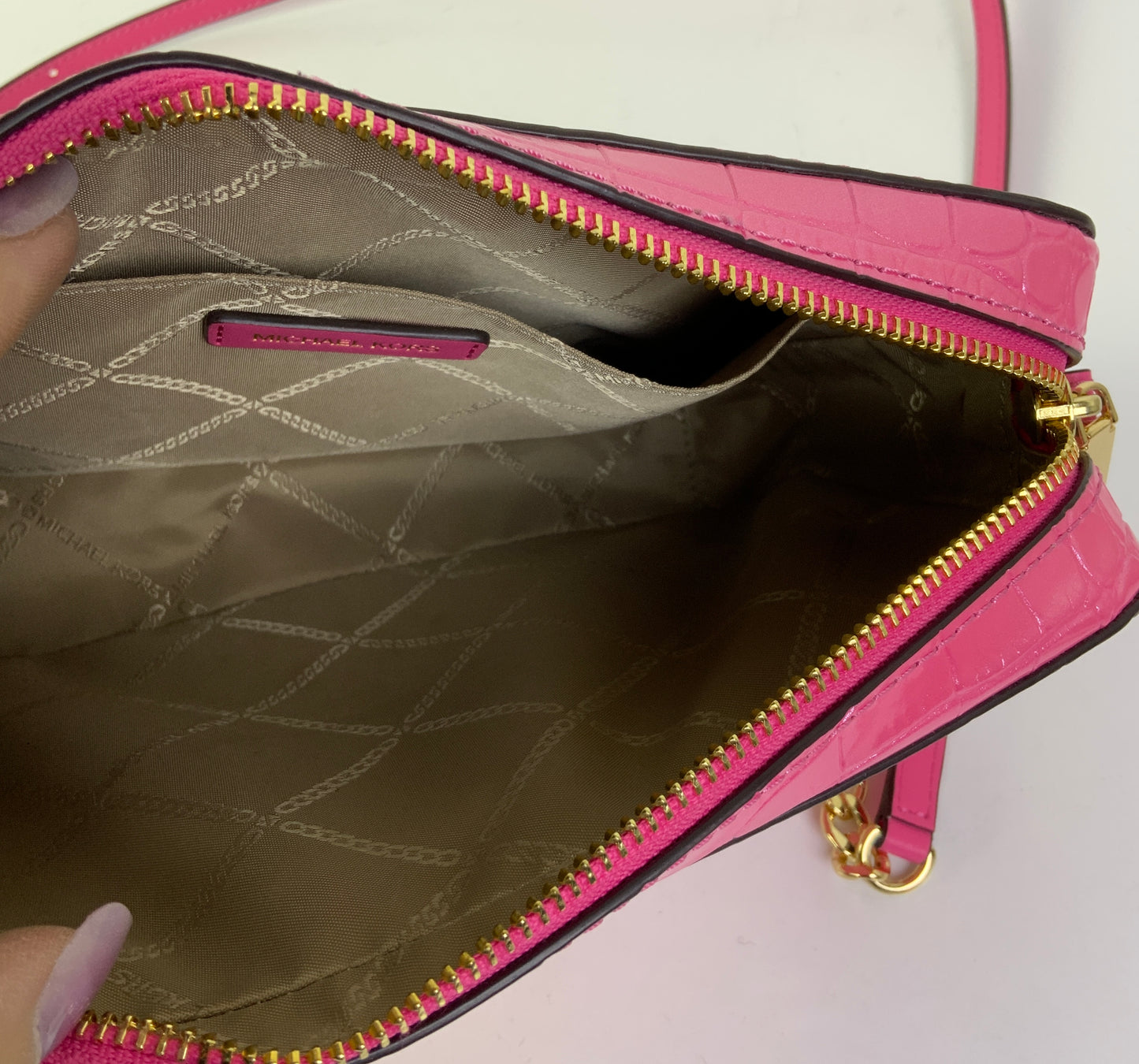 Crossbody Designer By Michael Kors In Pink, Size:Small