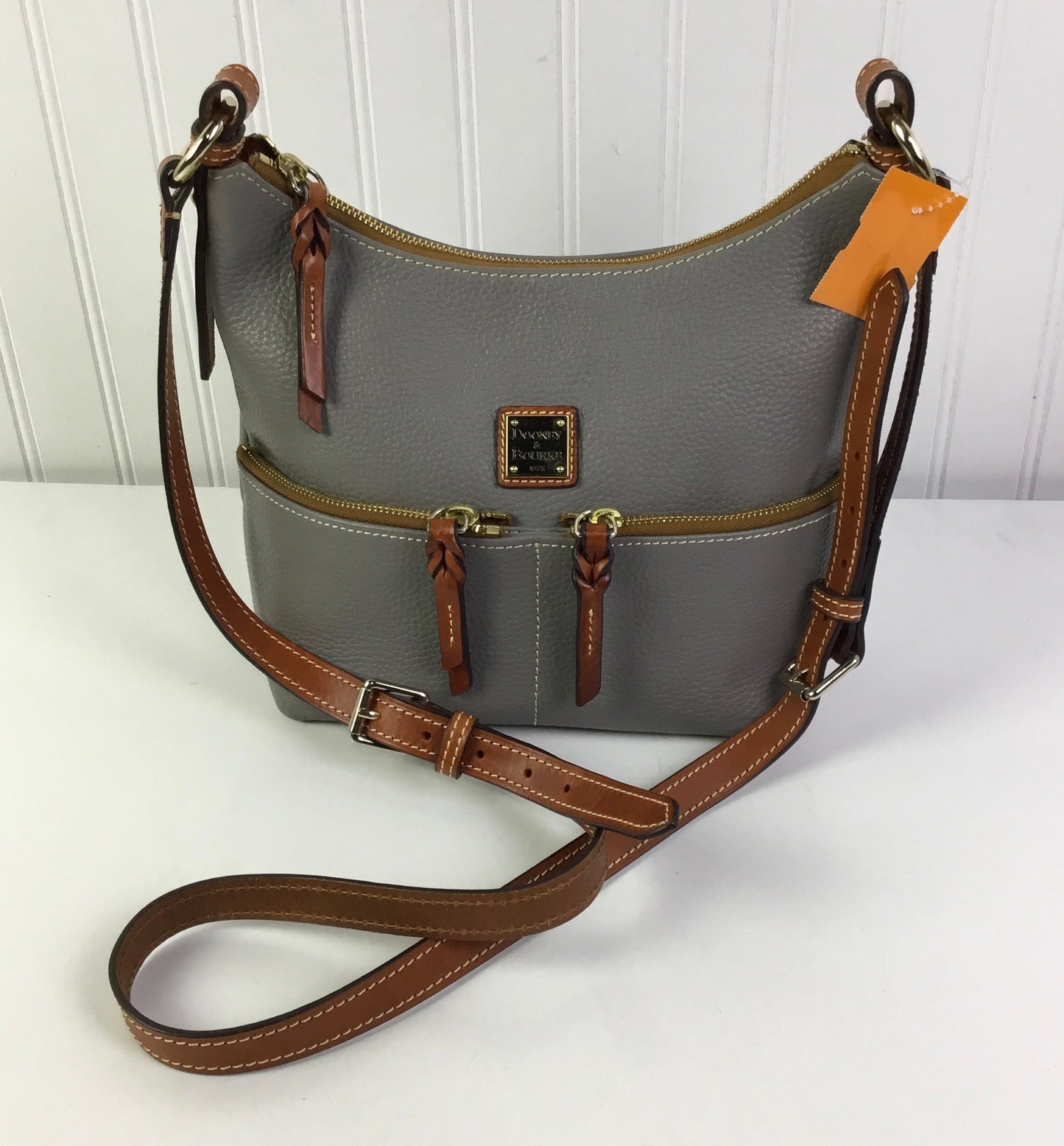 Crossbody Designer By Dooney And Bourke In Grey, Size:Medium