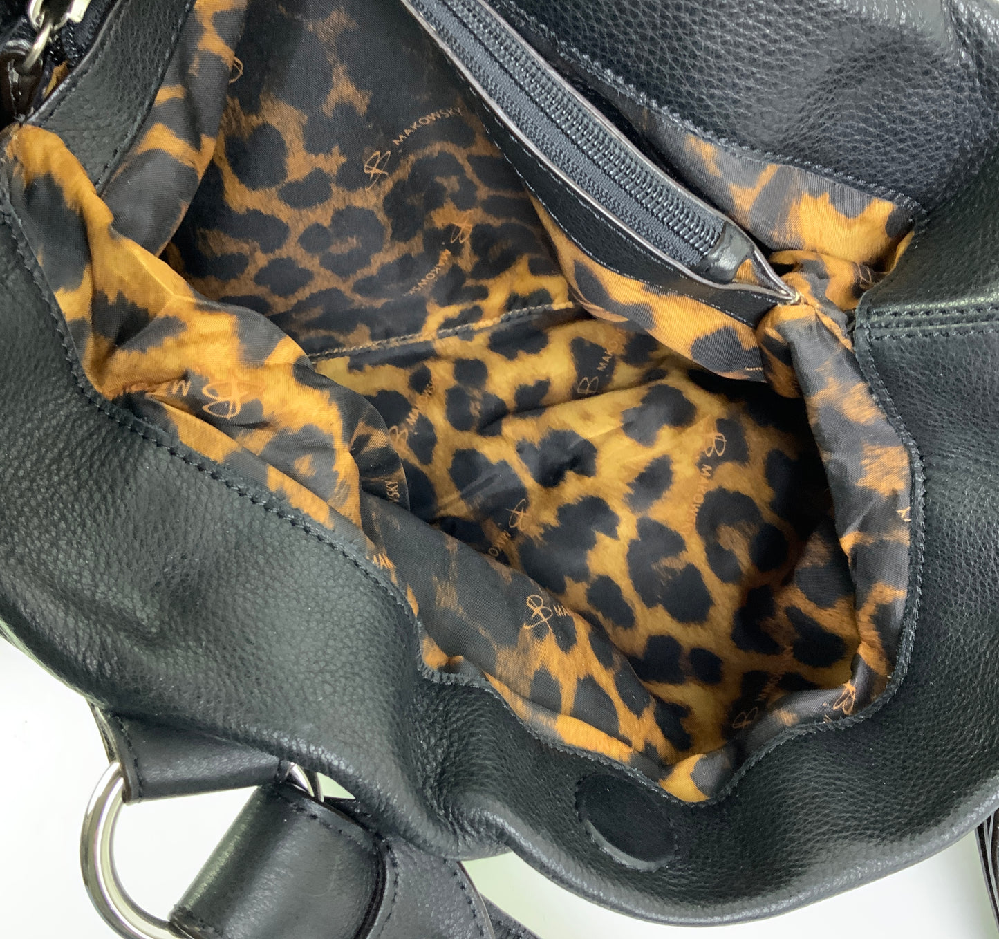 Handbag Leather By B. Makowsky, Size: Medium