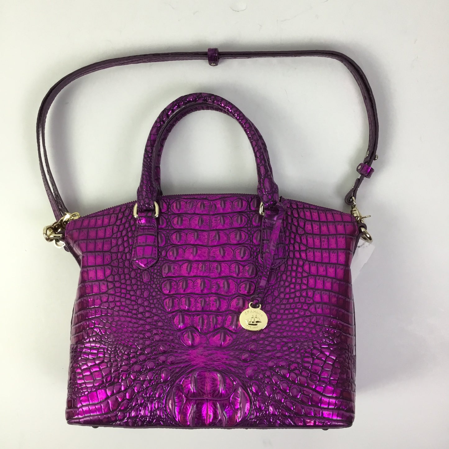 Crossbody Designer By Brahmin In Purple, Size:Medium