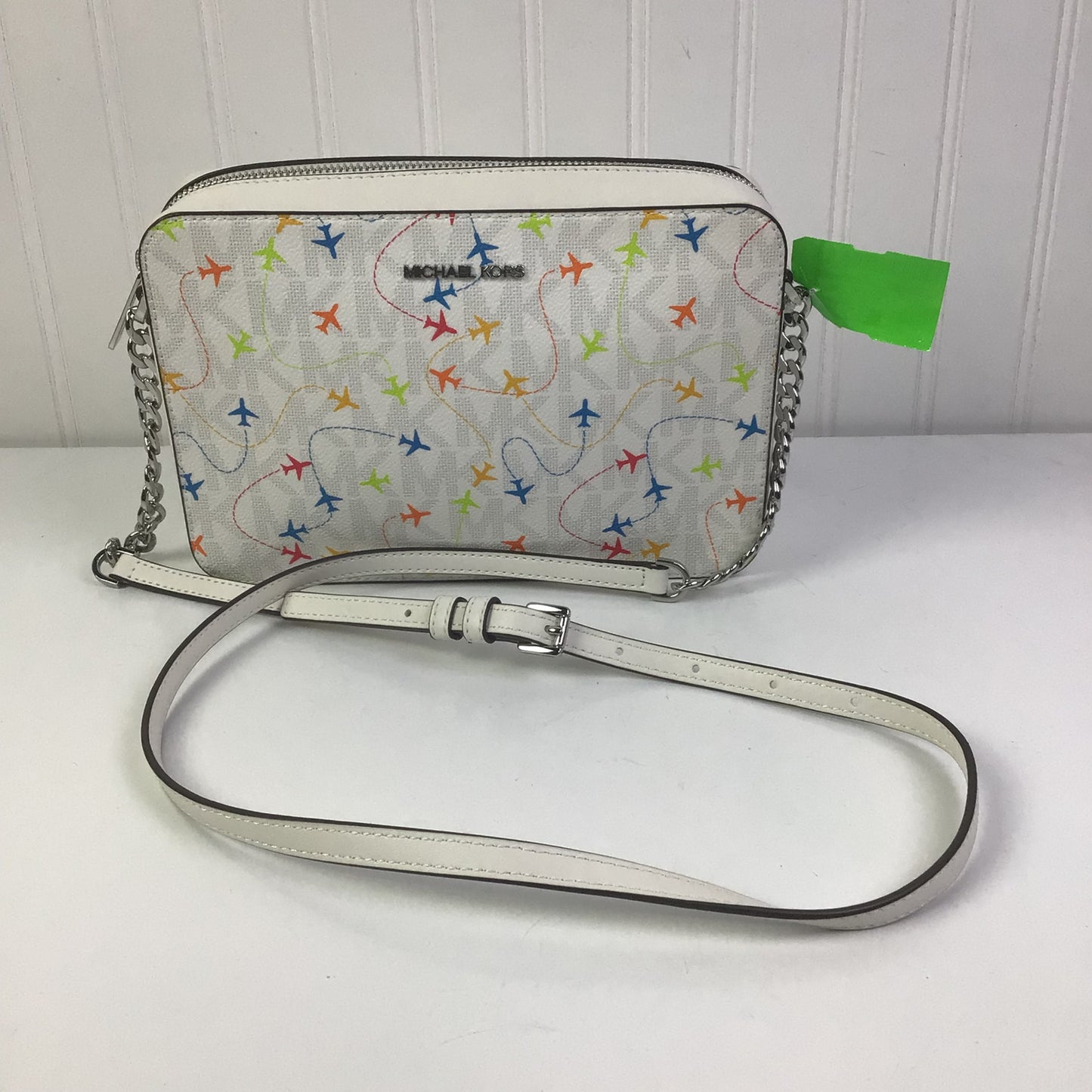 Crossbody Designer By Michael Kors In White, Size:Small