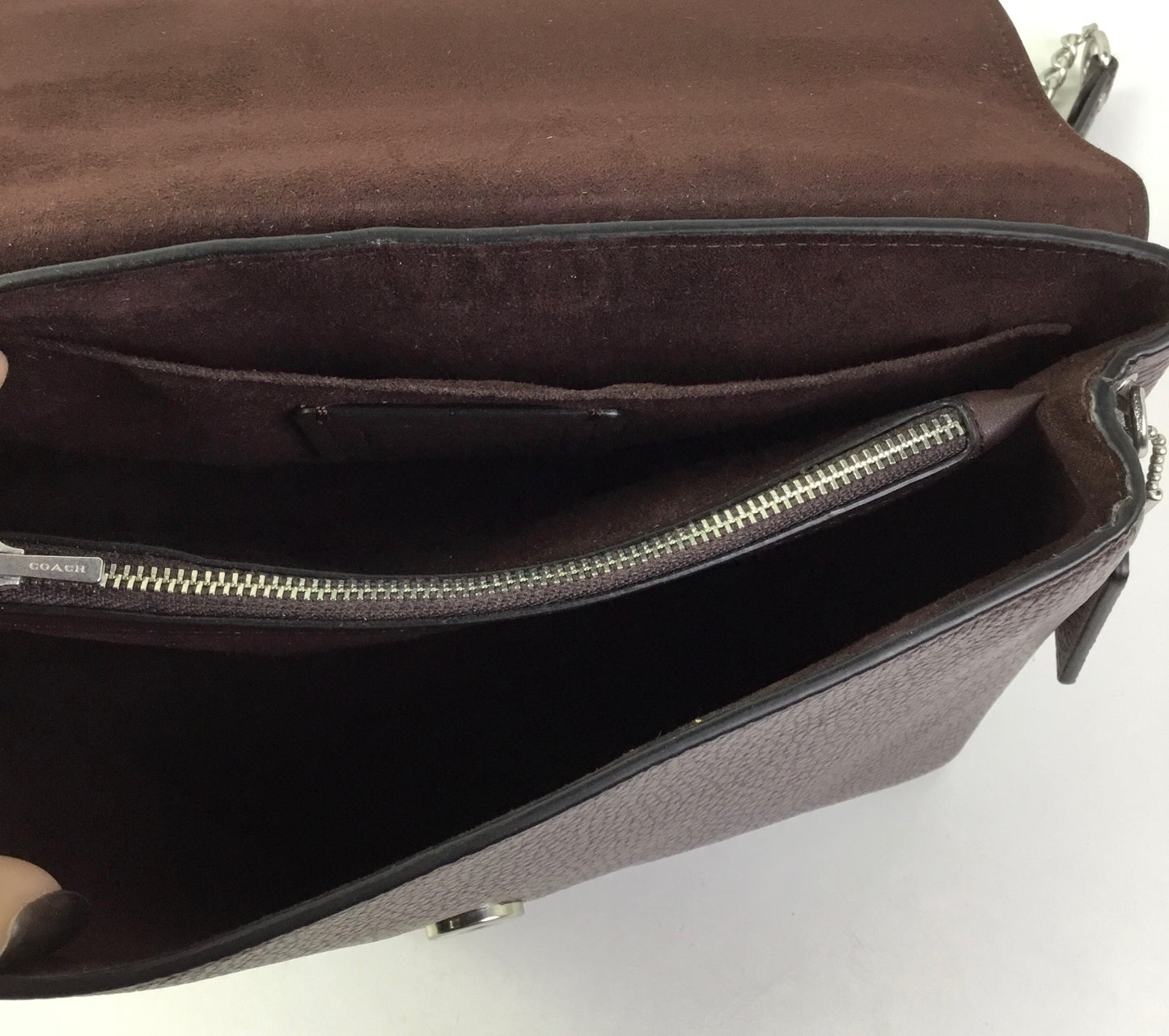 Crossbody Designer By Coach In Maroon, Size:Medium