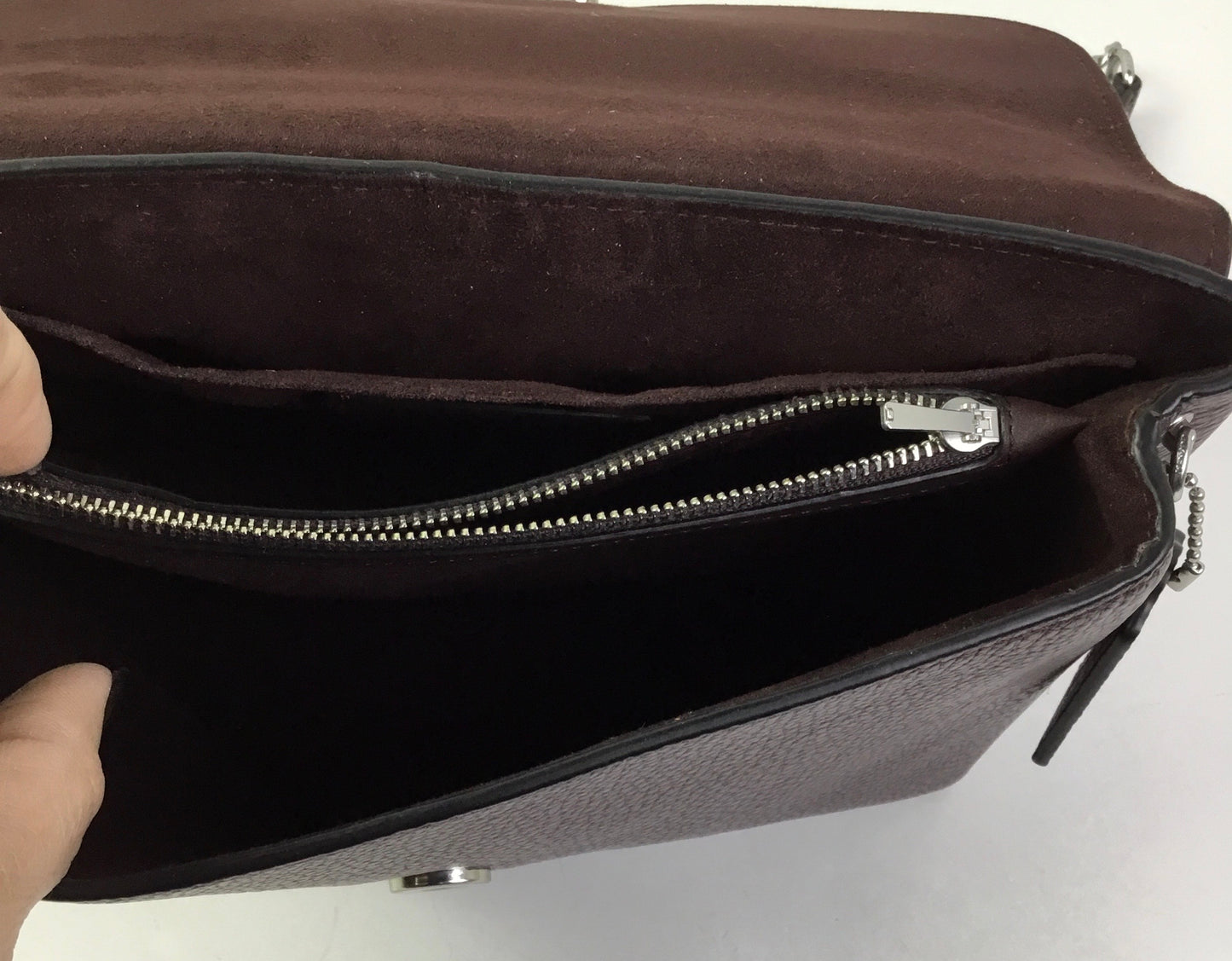 Crossbody Designer By Coach In Maroon, Size:Medium