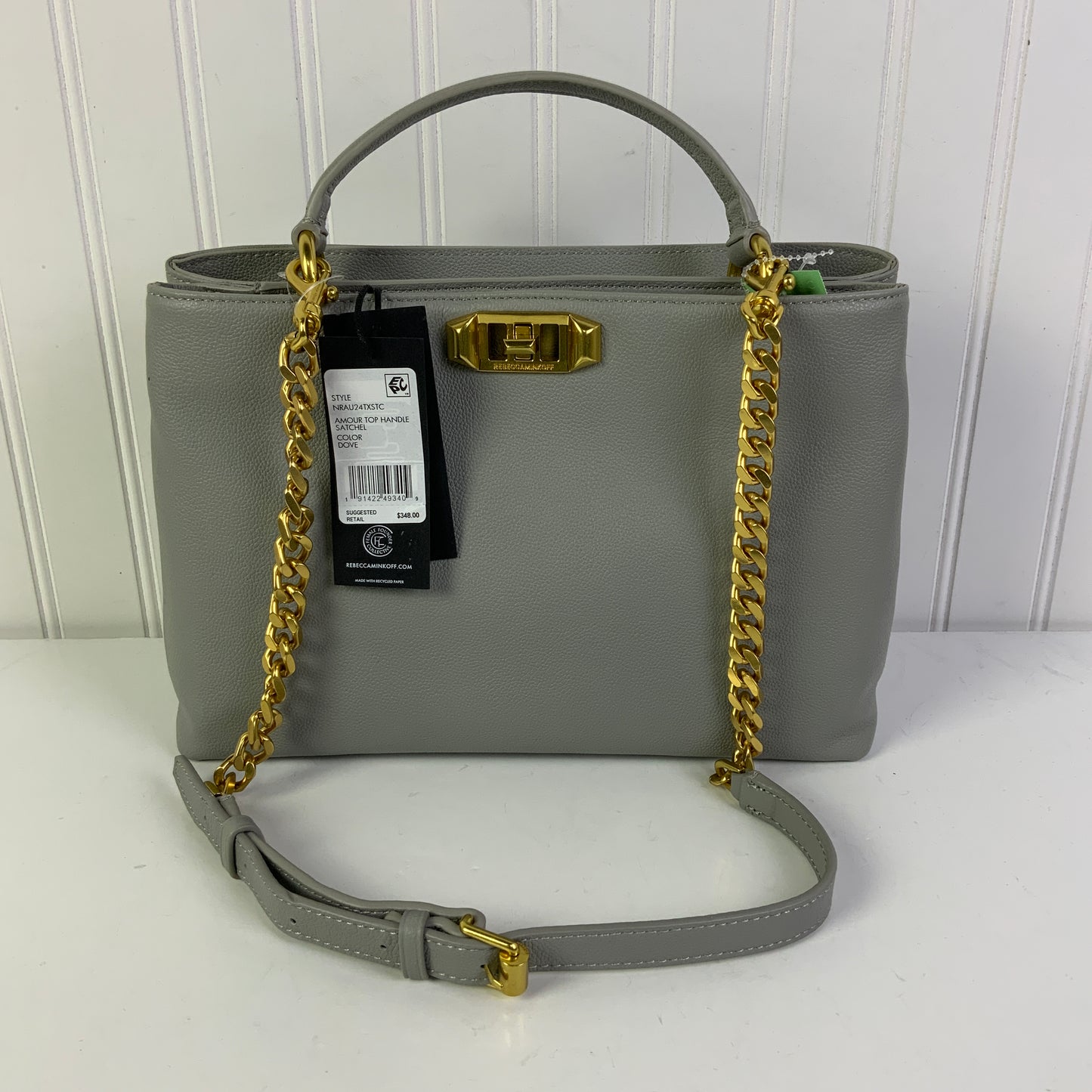 Handbag Designer By Rebecca Minkoff In Grey, Size:Medium