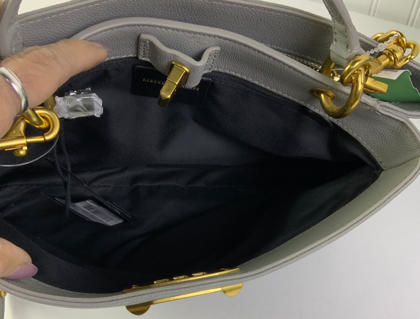 Handbag Designer By Rebecca Minkoff In Grey, Size:Medium