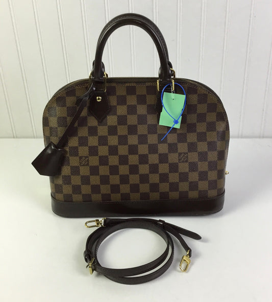 Handbag Luxury Designer By Louis Vuitton In Brown, Size:Medium