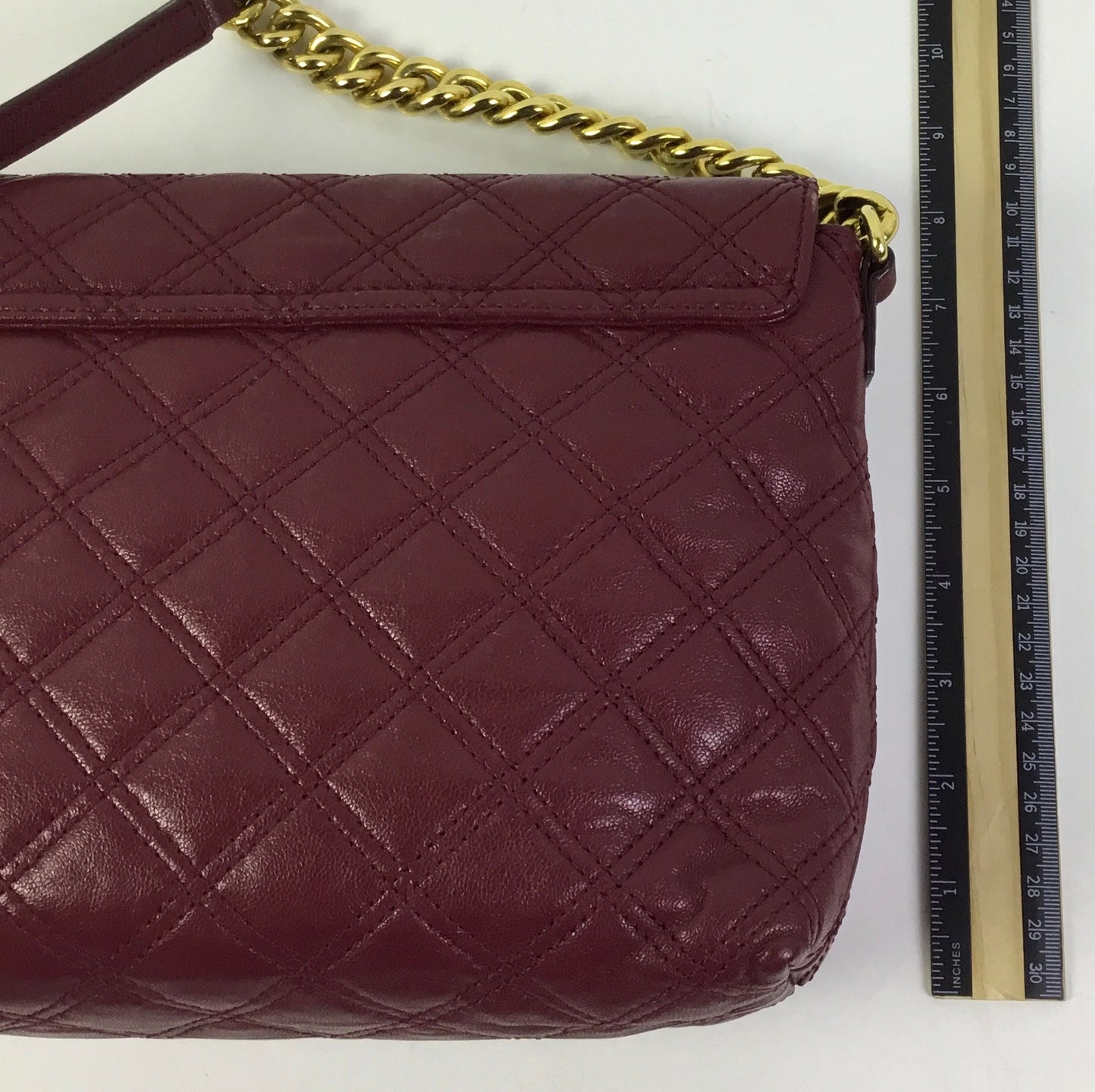 Handbag Luxury Designer By Marc Jacobs In Maroon, Size:Medium