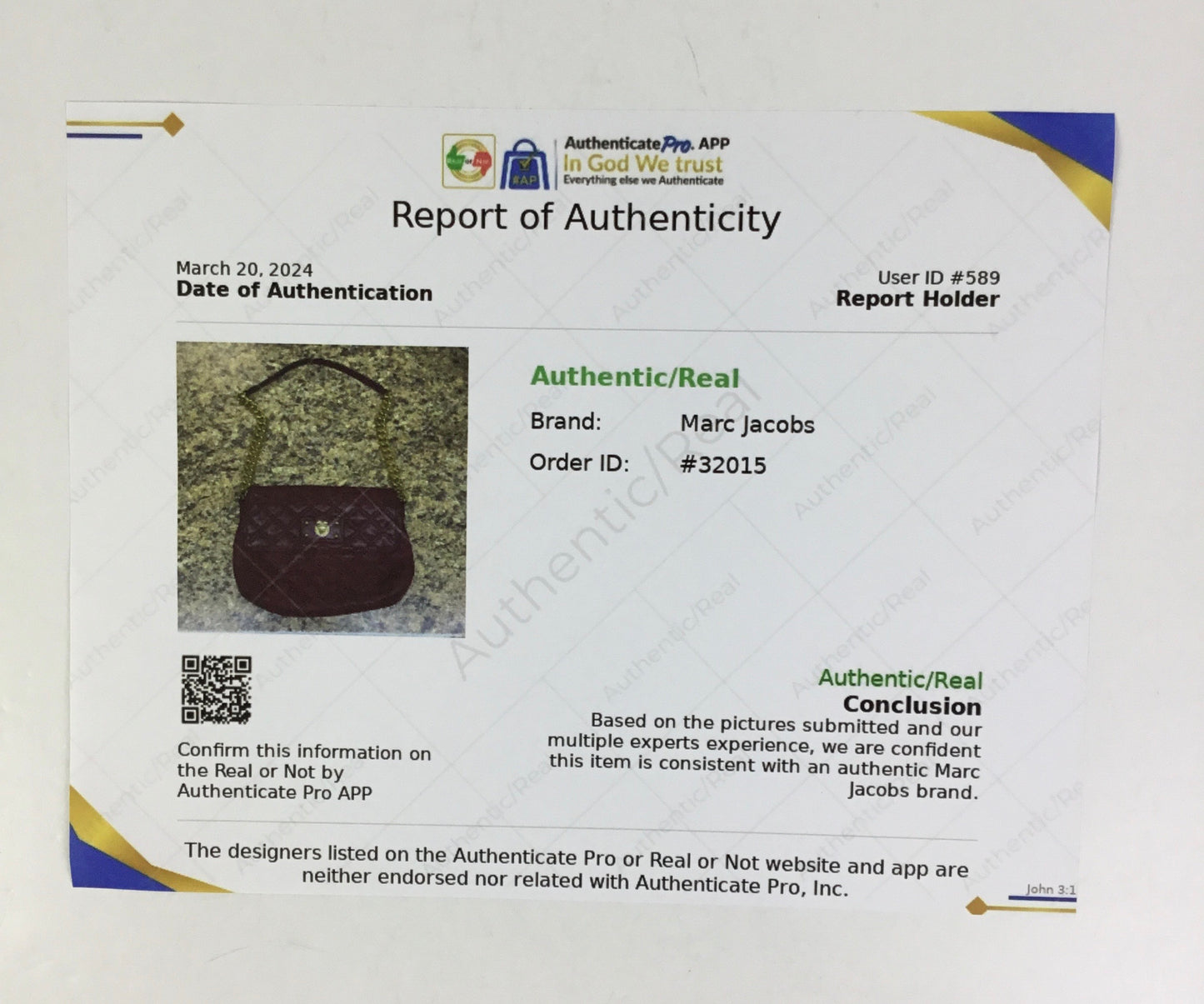 Handbag Luxury Designer By Marc Jacobs In Maroon, Size:Medium