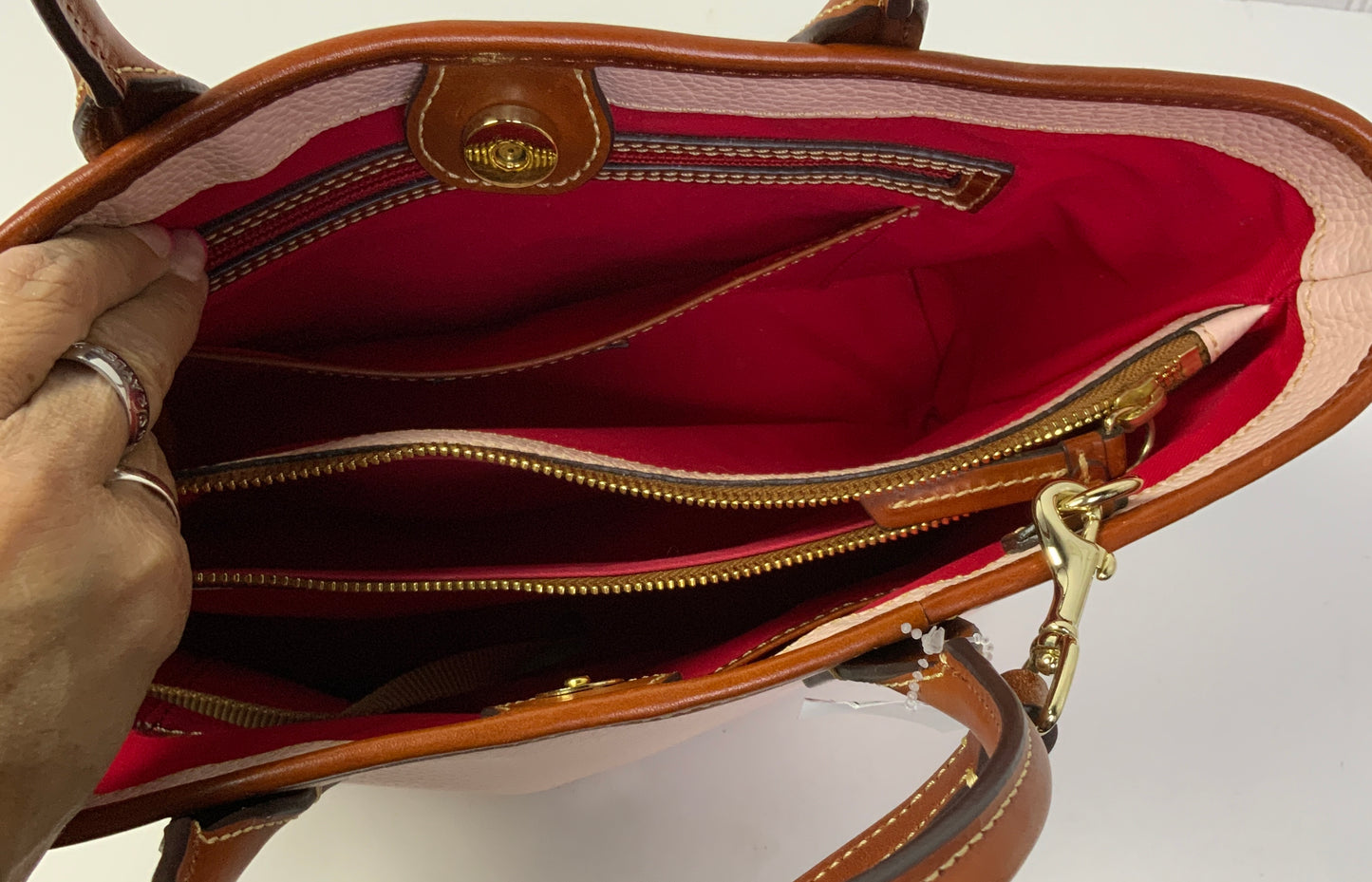 Handbag Designer By Dooney And Bourke In Pink, Size:Medium