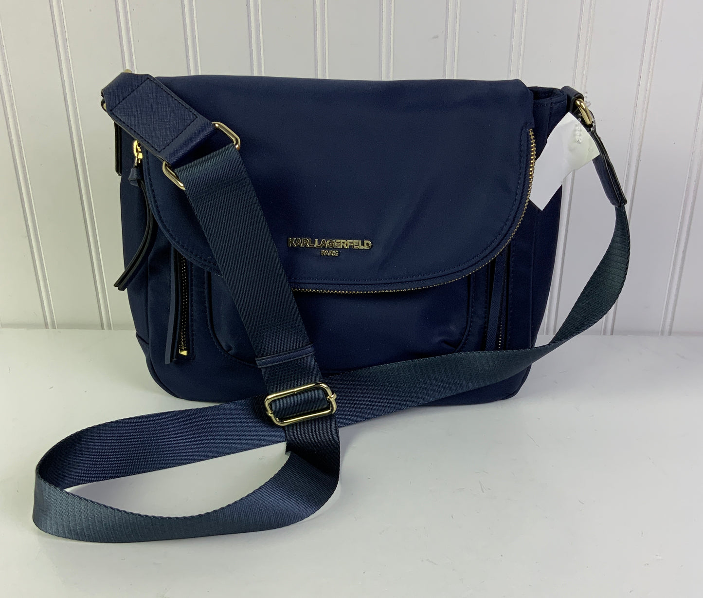 Crossbody Designer By Karl Lagerfeld In Blue, Size:Medium