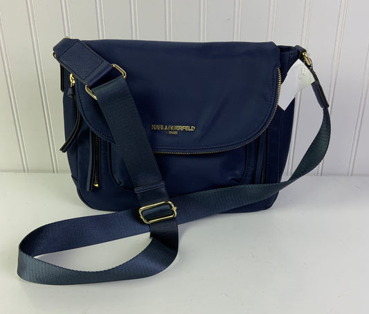 Crossbody Designer By Karl Lagerfeld In Blue, Size:Medium