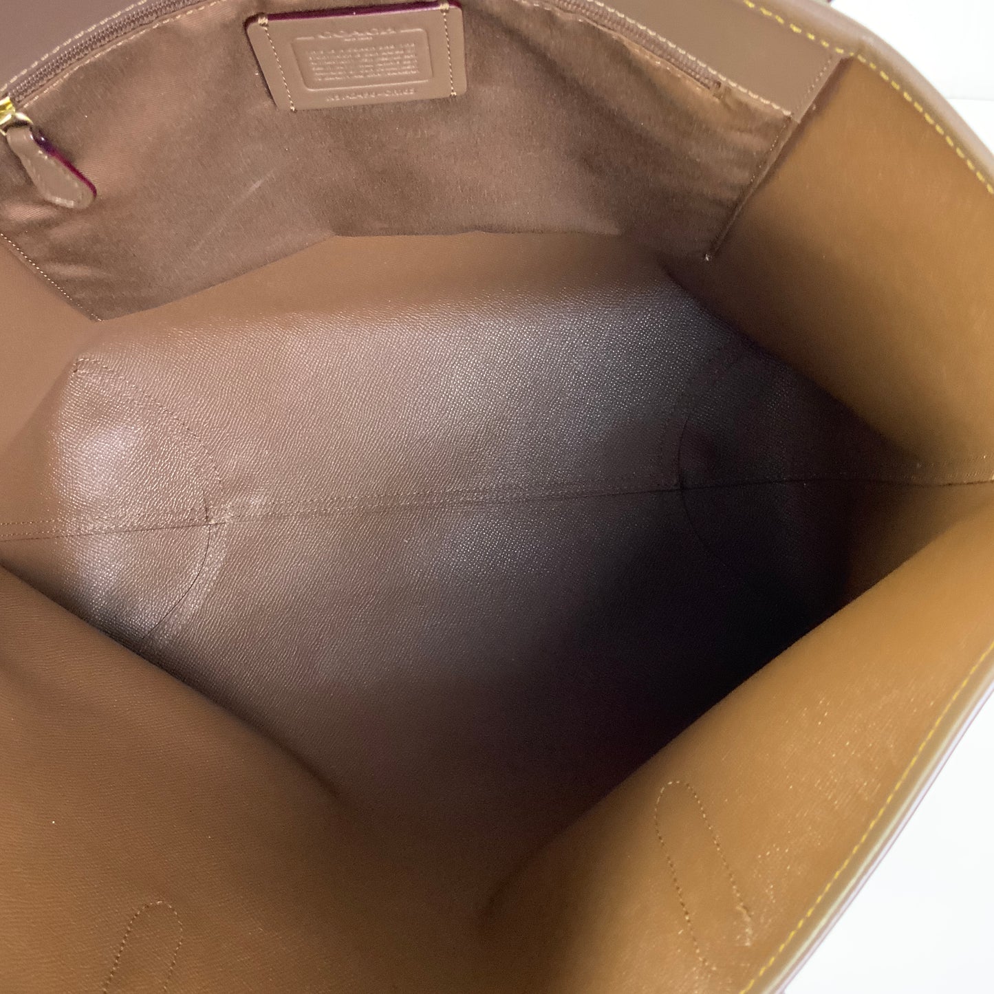 Handbag Designer By Coach In Brown, Size:Large