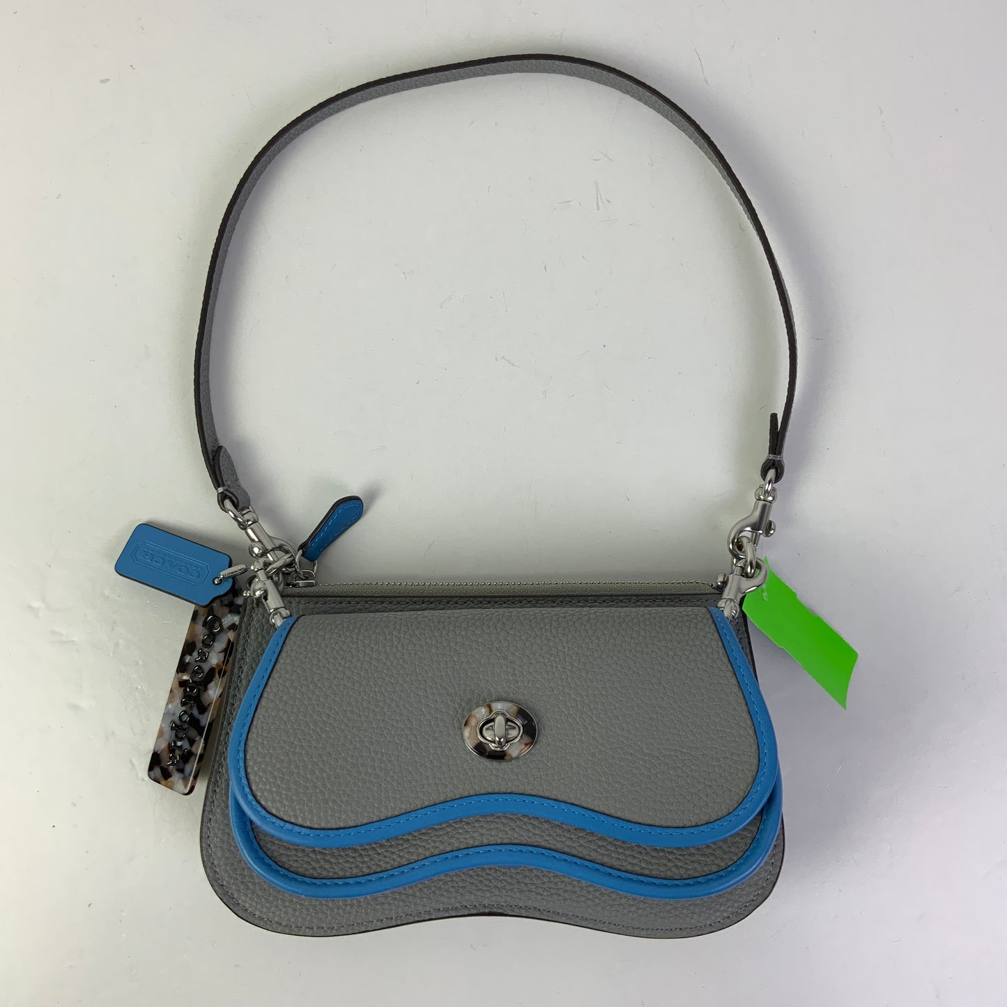 Handbag Designer By Coach In Blue & Grey, Size:Small