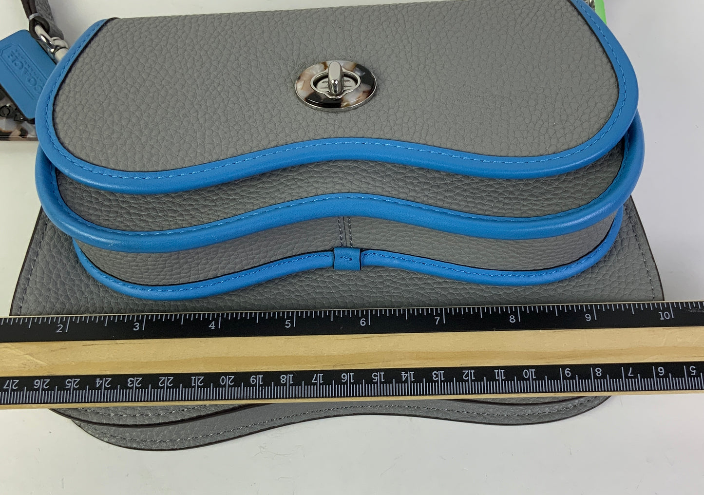 Handbag Designer By Coach In Blue & Grey, Size:Small