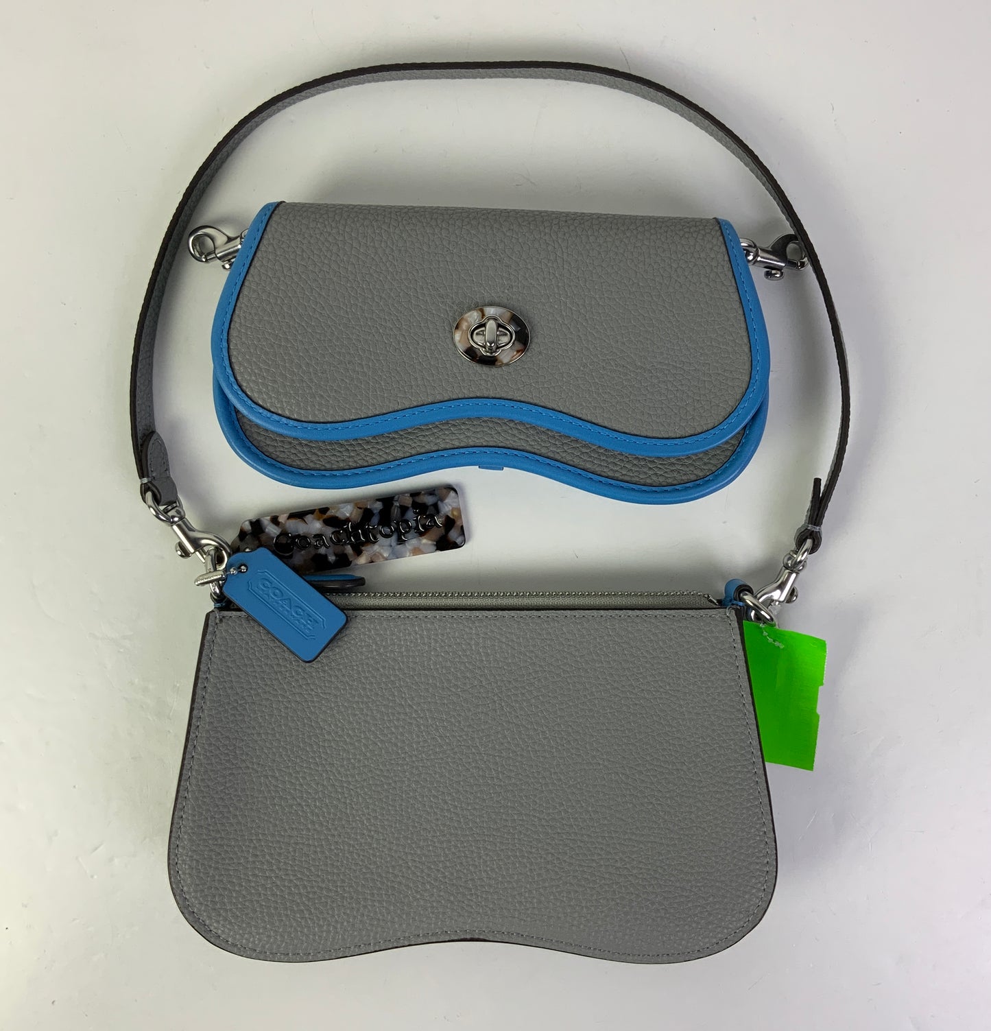 Handbag Designer By Coach In Blue & Grey, Size:Small