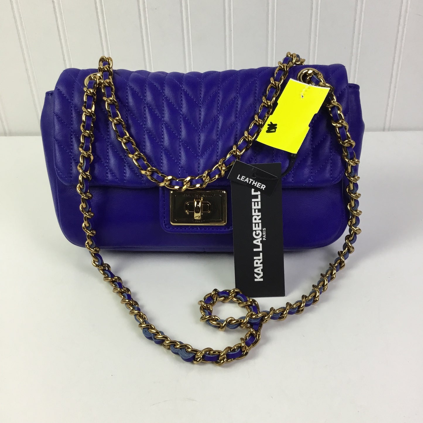 Handbag Designer By Karl Lagerfeld In Blue, Size:Small