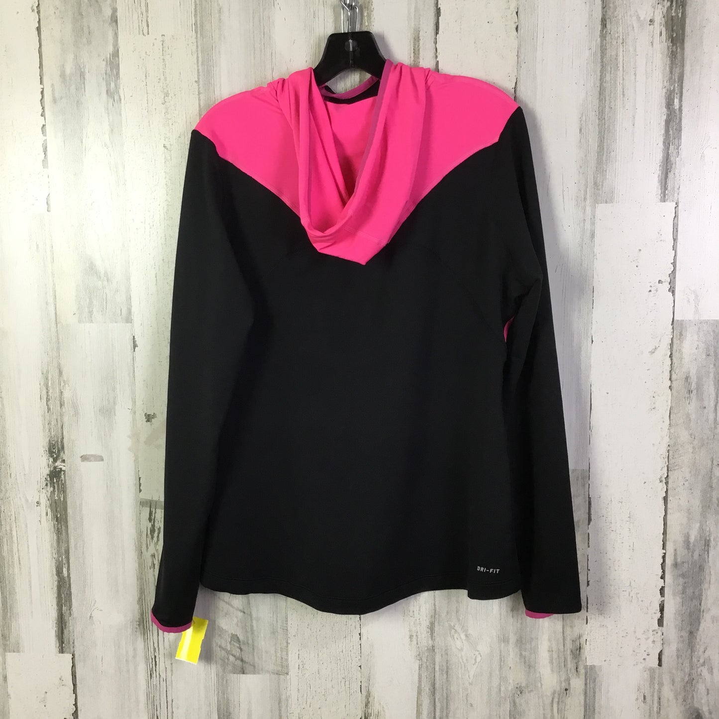 Athletic Top Ls Hoodie By Nike In Black & Pink, Size:Xl