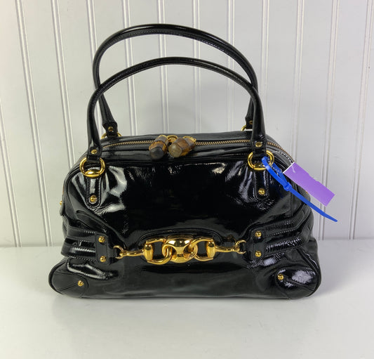 Handbag Luxury Designer By Gucci In Black, Size:Medium