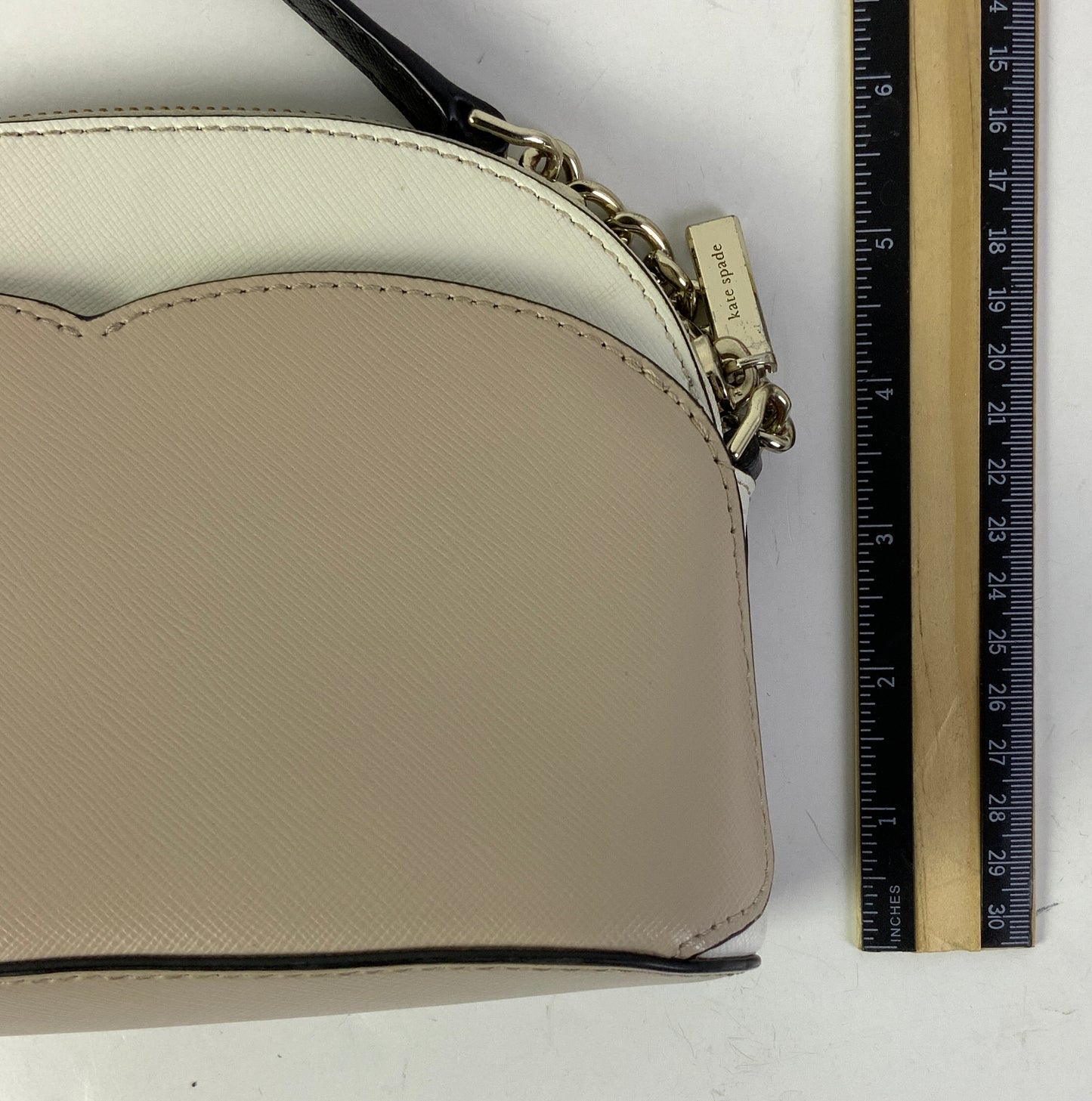 Crossbody Designer By Kate Spade In Tan & White, Size:Small