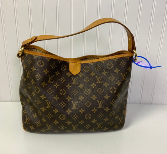 Handbag Luxury Designer By Louis Vuitton In Brown, Size:Medium